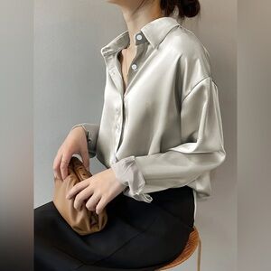 Chic Solid Button Front Shirt